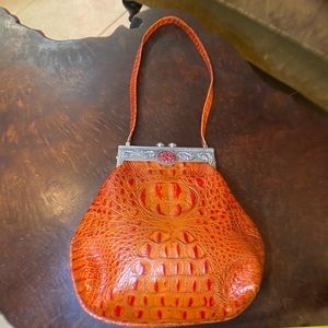 Gorgeous Genuine Alligator Skin with Leather Lining and Sterling Silver Handbag